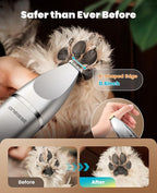 oneisall 4 in 1 Dog Grooming Kit with LCD Display | Paw Hair Trimmer & Nail Grinder, Rechargeable, Cordless, Low Noise, IPX7 Waterproof, 3 Speeds Pet Grooming Clippers