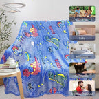 Personalized Dinosaur Blanket for Boys - Glow in The Dark, Soft Fleece Throw for Kids, Toddlers - Birthday Gift, 30"x 40" - Image 7
