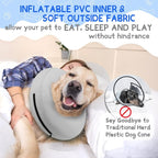 Supet Inflatable Dog Cone Collar Alternative After Surgery, Dog Neck Donut Collar Recovery E Collar to Stop Licking, Soft Pet Cone for Small Medium Large Dogs
