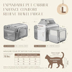 Top and Side Expandable Pet Carrier with Treat & Pet Window,18x13x9.5 Inch Southwest Frontier Airline Approved,Soft-Sided Dog Carrier for Small Dogs and Cats,Travel Cat Carrier with Locking Zippers