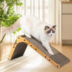 Cardboard Cat Scratcher for Indoor Cats, 26.8 Inch L Shaped Vertical Cat Scratching Board with Ball Cat Toy, Large Cardboard Cat Scratcher Pad