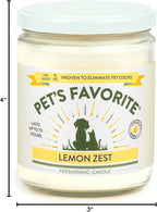 Pet's Favorite Pet Odor Candle, Clean Burning, Long Lasting Scented Candles with a Cotton Wick. (Clean Laundry/Lemon Zest, Pack of 2)