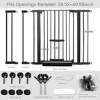 SHYUJAJIE 37 Inch Tall Baby Gate with Small Cat Door | Adjustable 29.55"-40.55 "Wide,Auto Close Dog Gate, Easy Walk Thru Pet Gate for Stairs, Doorway, House, Pressure Mounted