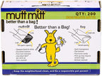 Mutt Mitt® Dispense-A-Mitt™ 2-Ply Dog Waste Pickup Mitts, 200 Count | 2-ply pickup mitts, header dispenser box, extra-thick leak-resistant design for cleaner hands & easier dog waste pickup