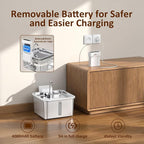 Cat Water Fountain Stainless Steel, 135fl-oz/4L Wireless Cat Fountain,Water & Battery Separation,4000mAh Battery Operated Cat Drinking Fountain with Faucet