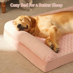BFPETHOME Orthopedic Washable Dog Beds Large Sized Senior Dog for Comfy Sleeping with Removable Cover, Waterproof Big Soft Pet Couch Bed for Dogs Relax