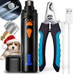 Dog Nail Trimmers and Dog Nail Clippers Kit, Whisper Quiet Electric Grinder with Light, for Small, Medium, Large Dogs, Cats Toenail Grooming, 3 Speeds