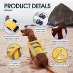 Kuoser Dog Life Jacket with Reflective Stripes - Adjustable High Visibility Vest, Ripstop Lifesaver, Pet Preserver with High Flotation Swimsuit for Small, Medium and Large Dogs | Adjustable Pet Lifejackets, High Flotation Doggie Swimsuit with Rescue Ha...