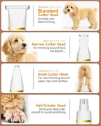 Dog Grooming Kit with Paw Trimmer, All-in-One Low Noise Electric Rechargeable Small Quiet Pet Clippers Foot Dog Hair Shaver with Stainless Steel Scissors and Comb for Dogs at Home