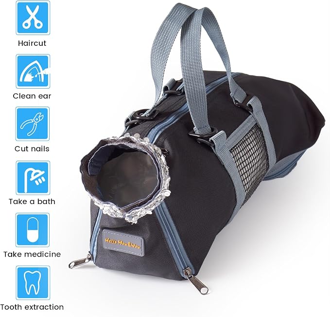 Cinf Cat Restraint Grooming Bag, Anti-Scratch Tool for Nail Trimming | Safe grooming restraint bag controls cat movement for bathing, nail trimming, injections and veterinary examinations