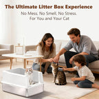 Extra Large Stainless Steel Litter Box for Large Cats | 50% Thicker Metal, High Sides, Leak-Proof, Non-Stick Surface, Odor Resistant, Easy Clean