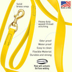 Viper Biothane K9 Working Dog Leash Waterproof Lead for Tracking Training Schutzhund Odor-Proof Long Line with Solid Brass Snap for Puppy Medium and Large Dogs, 20ft Lemon Yellow