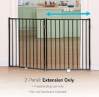 No Pawblems Full Metal Dog Gate Extension, 30" Tall Foldable Panels | Foldable Dog Fence & Pet Gate Extension for Deck/Stairs, Indoor/Outdoor, 52" Wide, 2 Panels, Black