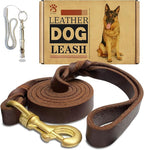 Leather Dog Leash 4ft x 3/4 inch,Strong Heavy Duty Genuine Leather Braided Dog Training Leash, Soft and Comfortable for Large Dogs, Medium Small Dogs (Brown, 4FT*3/4in)