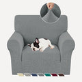 YEMYHOM Couch Cover Latest Jacquard Design High Stretch Sofa Chair Covers for Living Room, Pet Dog Cat Proof Armchair Slipcover Non Slip Elastic Furniture Protector (Small, Begonia Leaf Dark Gray)