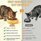 6.3 Inch Ceramic Cat Bowls with Food Mat, 3D Cheese Shapes | Extra Wide Food & Water Bowls 300 ml, High Capacity for Small Dogs & Cats, Dishwasher and Microwave Safe