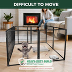 FXW AuraSpace Pro Acrylic & Wire Mesh Indoor Dog Playpen, 32" H, 8 Panels | Clear View, Heavy-duty Metal, Flexible Layouts, Easy Walk-Through, For Small & Medium Dogs, Patented