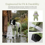 Dog Rain Boots, Waterproof Dog Rain Shoes for All Weather, Anti Dirt Pants with Shoes, Adjustable Suspender Pants for Outdoor Walking & Paw Protectors（M）