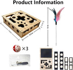 Cat Puzzle Toy,Cat Scratch Puzzle Enrichment Box,Cat Nail File Scratcher,Porous Design,Stimulate Cats Exploratory &Slow Down Eat Speed,Built in Frosted Paper,Polish Their Nail While Play