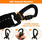 Rope Dog Leash 4 FT: Heavy Duty Leashes with Swivel Lockable Hook Reflective Threads Bungee and Padded Handle - Dog Lead for Large Small Medium Dogs Outside Walking Hiking Orange