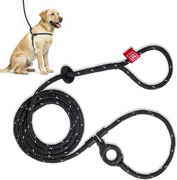 Harness Lead Escape Resistant, Reduces Pull Dog Harness, Medium/Large, Black