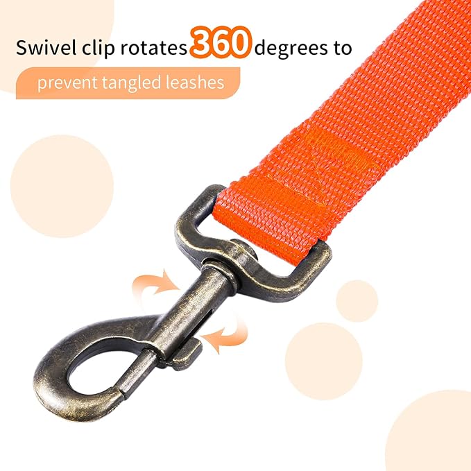 HIKISS Long Dog Leash Obedience Recall Training Agility Lead with Thickening Material for Large Dog - 15ft 20ft 30ft 50ft 100ft Training Leash(Orange 100ft)