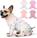 Bienbee Dog Pajamas, 4 Pack Adjustable Onesies for Small to Large Dogs L | Dog Shedding Suit with Soft Fabric, Breathable & Stretchy, and Adjustable Back Length for Sleeping Lounging and Daily Use