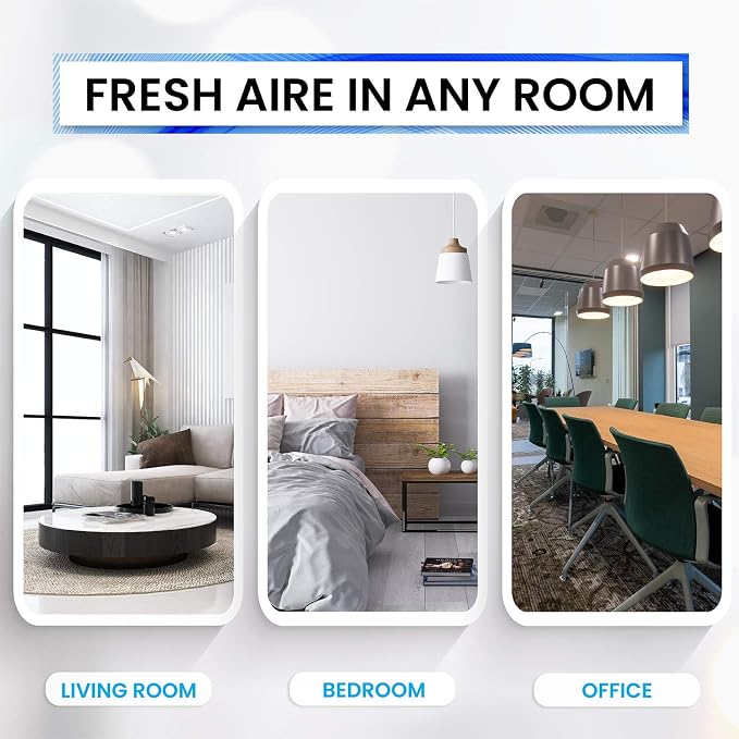 Bluonics Fresh Aire 3-Pack Water Air Washer, Water-Based Air Revitalizer & Room Freshener with 7-Color LED Night Light and Relaxing White Noise for Home, Bedroom, Office