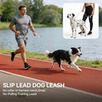 Dog Slip Leash with Double Padded Handles, Dog Training Lead to Stop Pulling,No-Pull Slip Leash and Collar Combo, Anti-Tangle,Traffic Control,Heavy Duty&Durable