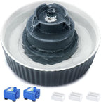 Lawfery Ceramic Cat Water Fountain, 2.1L/71oz Cupcake Pet Fountain | 3 Carbon Filters, 2 Quiet Pumps, Heavy Ceramic Body, and 360° Drinking Area, Drinking Bowl for Indoor Cats and Small Dogs
