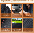 JSTHT Dog Car Seat Cover for Pets Back Seat Extender | Hard Bottom Car Seat Cover Support 420lbs, 100% Waterproof, Scratch Proof, Dog Hammock for Car SUV and Truck, Universal