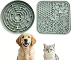 Dog Cat Lick Mat and Slow Feeder Bowl Set, Thickened Food Grade Silicone with Strong Suction Cups, Anxiety Relief Calming Lick Pad for Bathing Grooming Training