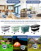 20-30 Lbs Rice Storage Container,Collapsible Food Storage Container | Flour Storage Container with Wheels Airtight Locking Lid,Rice Container Double Seal,Keep Fresh for Pet Food,Rice,Flour