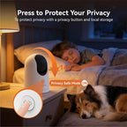 4K UHD Indoor Camera, 64G Built-in Storage No Subscription,Pet Camera Indoor with Phone App,Work as Baby Monitor/Cat/Dog Camera,360°Pan&Tilt,Two-Way Talk,Privacy Mode,AI Tracking/Detection