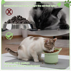 2 Pack Slow Feeder Cat Bowls Silicone Tilted Raised Pet Bowl with Non Slip Base for Digestion Anti Vomit, Gray, Green