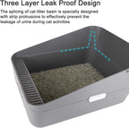 Sfozstra Open Cat Litter Box:Odor Reducing Anti Splash Design | Under 13 lbs Cats/ABS Material/Removable Liner & Sifting Tray/Leak-Proof/Odor-Reducing/Easy-Clean