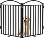 Malier Metal Freestanding Dog Gates, Outdoor Indoor Dog Fences, Extra Wide Foldable Puppy Gate for Stairs, Hallways, Yard