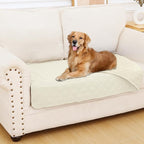 Smiry Waterproof Reversible Pet Couch Covers for Dogs | Pet Friendly, Soft Fabric, Washable Sofa Furniture Protector for Dogs Cat Kids, Checkered (30"x53", Beige/Beige)