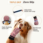 Anti Slip Dog Socks to Prevent Licking Paws, Dog Shoes for Hot/Cold Pavement, Dog Boots on Hardwood Floors, Traction Control Dog Booties & Paw Protectors for Small Medium Large Senior Dogs
