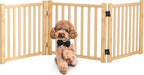 Wooden Freestanding Dog Gate Indoor - 16.9" H 3 Panels | No-Painted Foldable Pet Gates, Portable Puppy Gate for Doorways, Stairs, Hallways