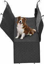 Dog Car Seat Cover for Back Seat, Waterproof, Scratchproof, Nonslip, Dog Hammock for Car, Safety Harness Included, Seat Covers for Pet Dogs, Standard Size (Black)