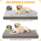 KSIIA Orthopedic Dog Bed for Large Dogs with Waterproof Lining, Grey, 36x27 | Deluxe Soft Plush Dog Crate Bed, Washable Pet Mat with Removable Cover & Egg Crate Foam for Large Dogs Sleeping & Relaxing