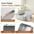 Stainless Steel Litter Box XL | Prevents Urine Leakage Includes Scoop Durable & Sturdy Odor-Resistant