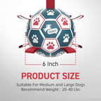 QDAN Dog Balls, 6 Inch Dog Soccer Ball with Straps, Herding Balls for Dogs | Outdoor Dog Toys Balls for 20-40 lb dogs, Puppy Ball to Keep Them Busy, Dog Pool Water Play Toy, Puppy Birthday Gifts