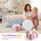 Kids Play Tunnel Tent for Toddler: 6-ft Peach-Skin Pop Up Crawl Tunnel Toy for Baby Infant Children - Collapsible Gift for Boy Girl Play Tunnel Indoor Outdoor Game (Colorful Checkered Tunnel)