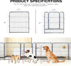 Dog Playpen,32/40/45 Inch Height in Heavy Duty, Folding Indoor Outdoor Anti-Rust Dog Exercise Fence, Portable Pet Playpen with Door for Large Medium Small Dogs and Pet (40 Panels, 32 Inch) Silver
