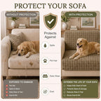 Smiry Velvet Couch Cover for Dogs, Non Slip Soft Sofa Protector for Pets | Washable Sofa Cover for Cats, Furniture Protector Against Pet Hair, Scratches, Fits Sectional Sofa(Mocha Brown, 27.6"x27.6")