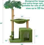 Woochpet Large Cat Tree for Indoor Cats, Multi-Functional Comfy Cat Bed-48in Tall Cat Tower with Scratching Post, Cozy Hammock for Kittens and Adult Cats, Cute Condo with Toy