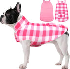 ASENKU Reversible Dog Winter Coat, Dog Jacket for Small Medium Large Dogs | Windproof Plaid Fleece Lining for Cold Weather, Water-resistant Outer Shell, Puppy Puffer Vest with Leash Hole, Pink M