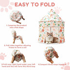 2-in-1 Cat Play Set, Pop-Up Cat Tunnel Rest Hut with Plush Ball Toys | Collapsible Cat Toys Combo with Tent & Ball for Indoor Tunnel, Hiding & Lounging，Suitable forca, dogs, rabbits. Perfect toy.